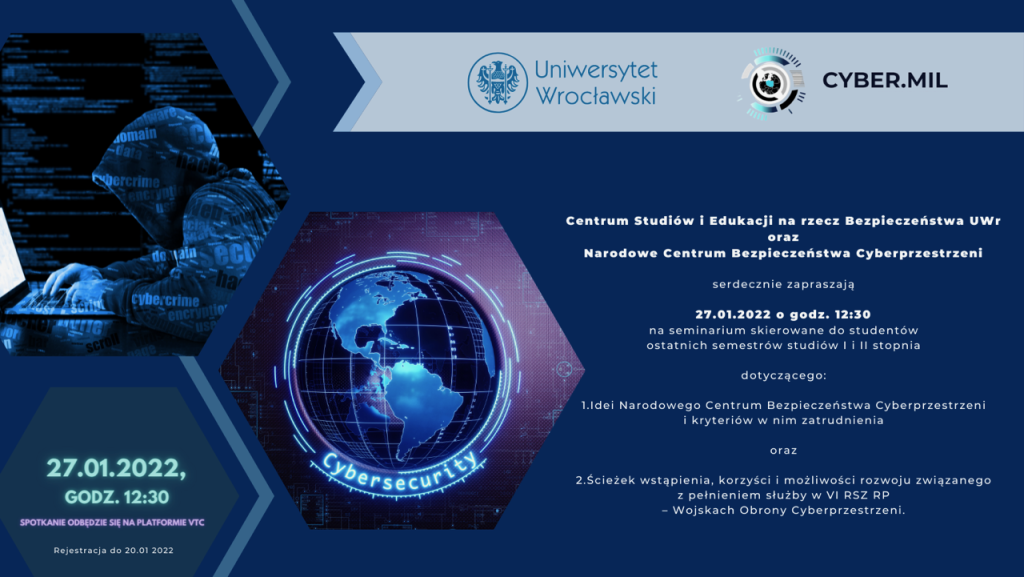 Plakat seminarium o cyberprzestrzeni